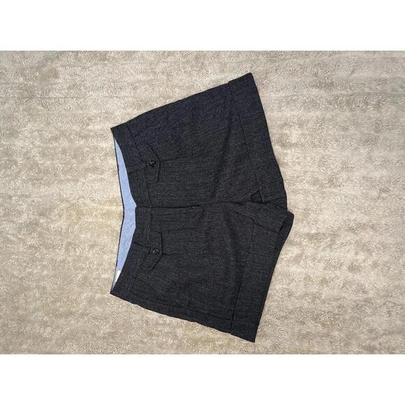 Lands' End Pants - Lands’ End Canvas classic black/grey herringbone wool-blend cuffed shorts Size 6